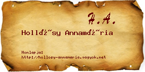 Hollósy Annamária névjegykártya